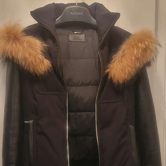 Rudsak down, leather bomber jacket - Picture 3 of 9